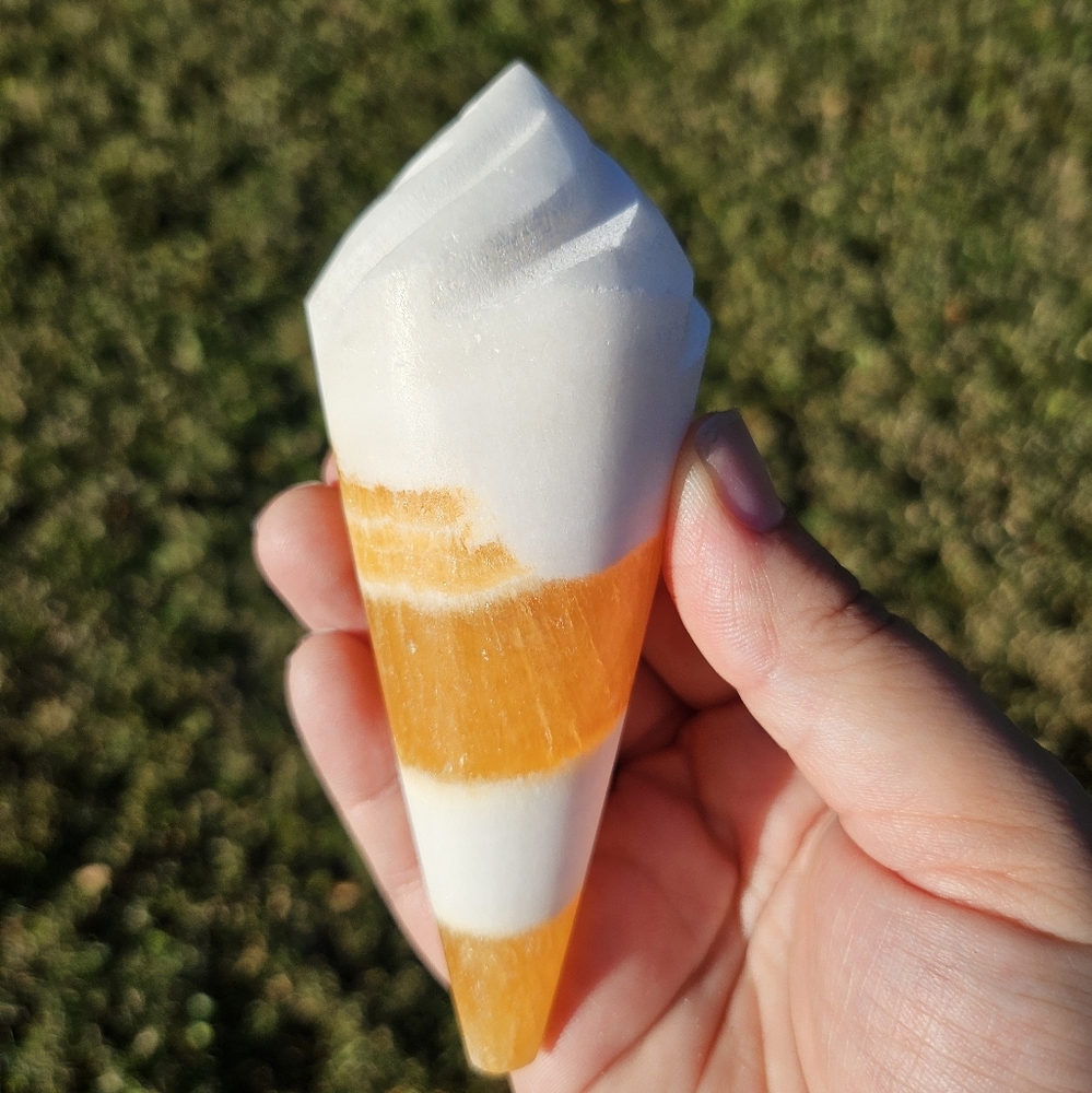 orange calcite ice cream cone
